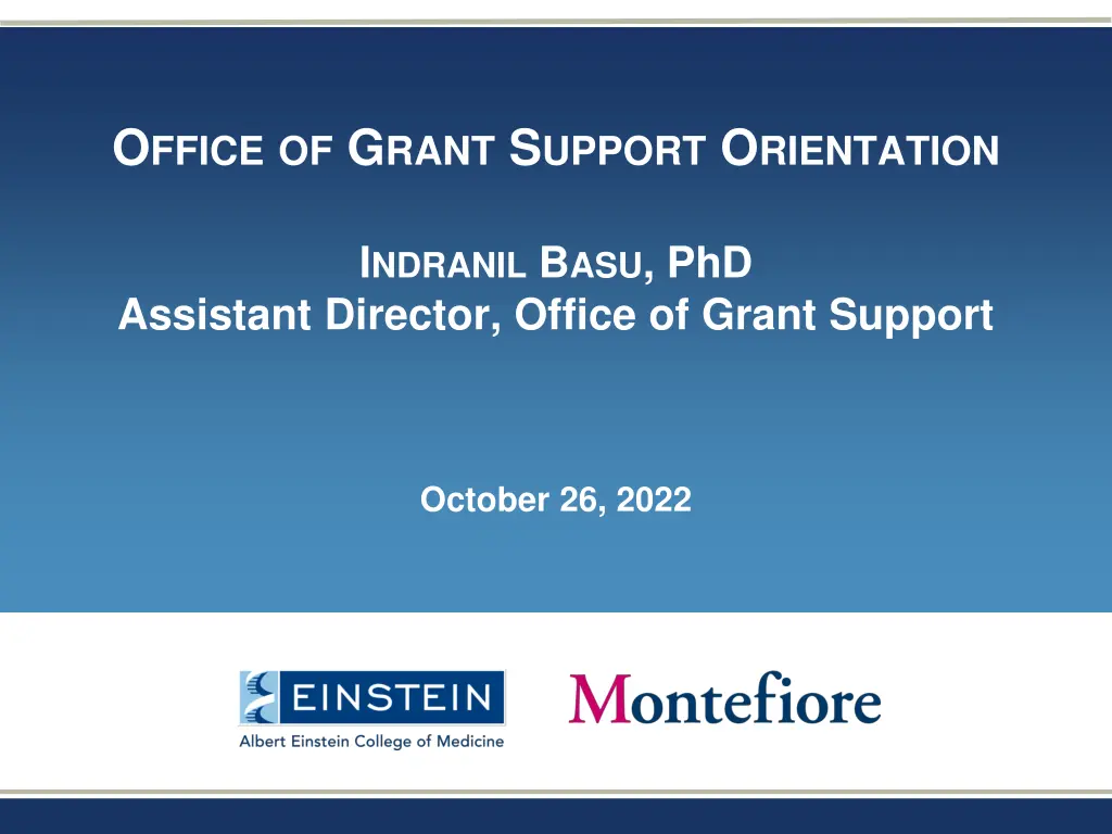 o ffice of g rant s upport o rientation n.w