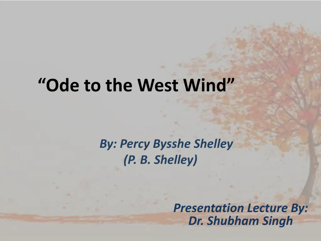 ode to the west wind n.w