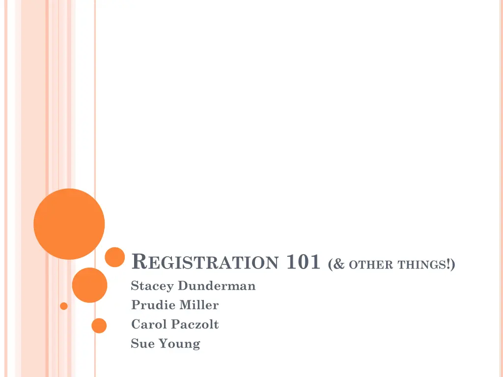 r egistration 101 other things stacey dunderman n.w