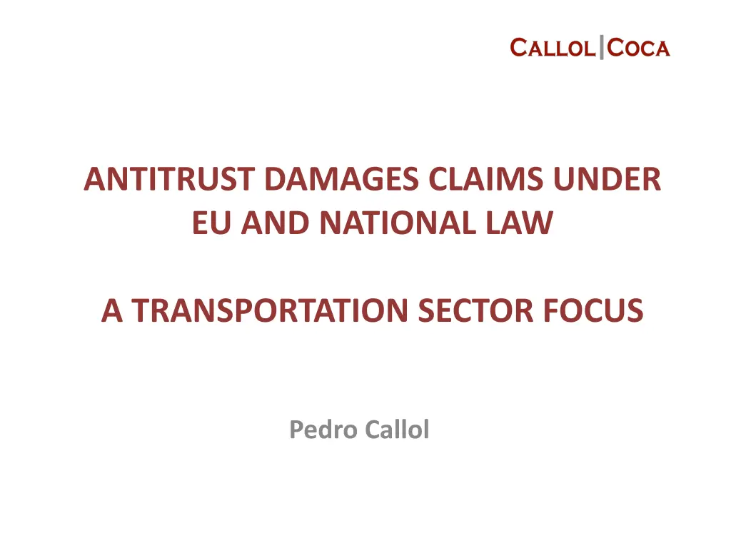 antitrust damages claims under eu and national law n.w
