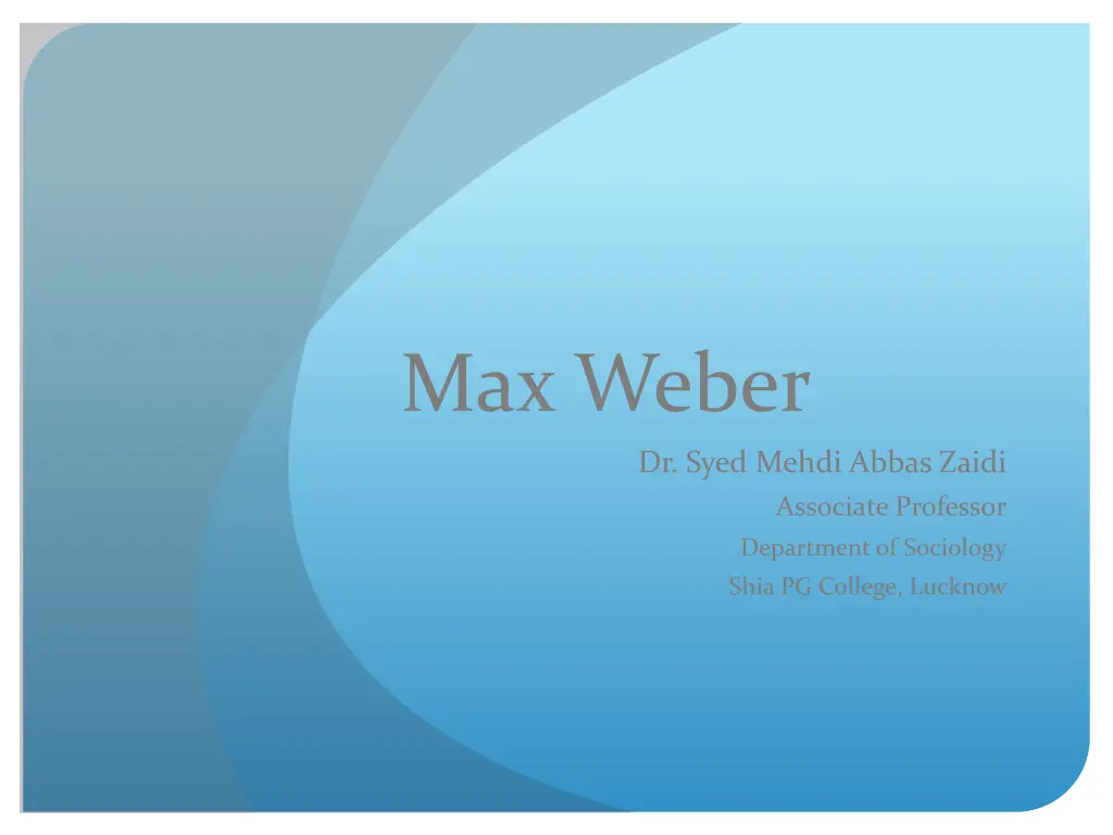 max weber n.w