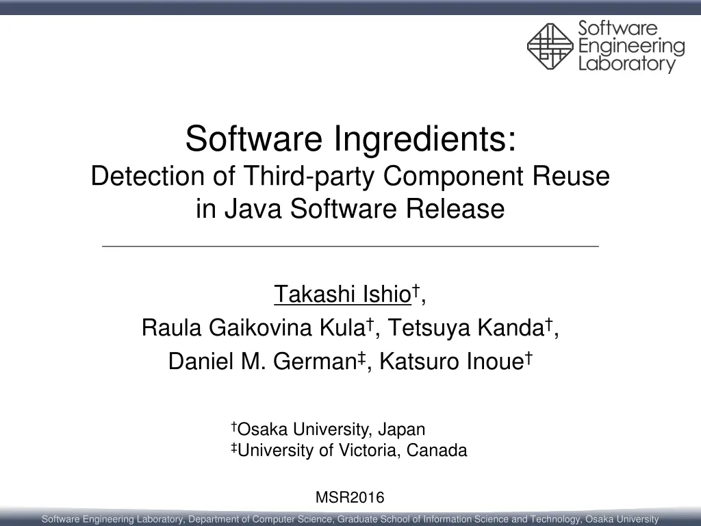 software ingredients detection of third party n.w