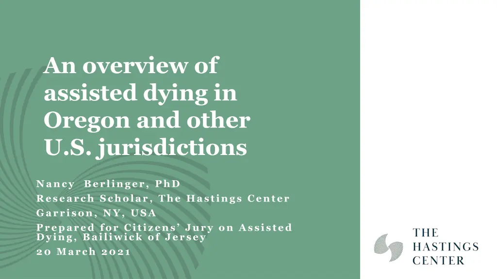 an overview of assisted dying in oregon and other n.w