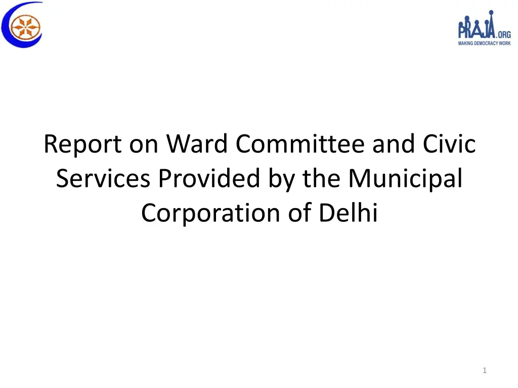 report on ward committee and civic services n.w