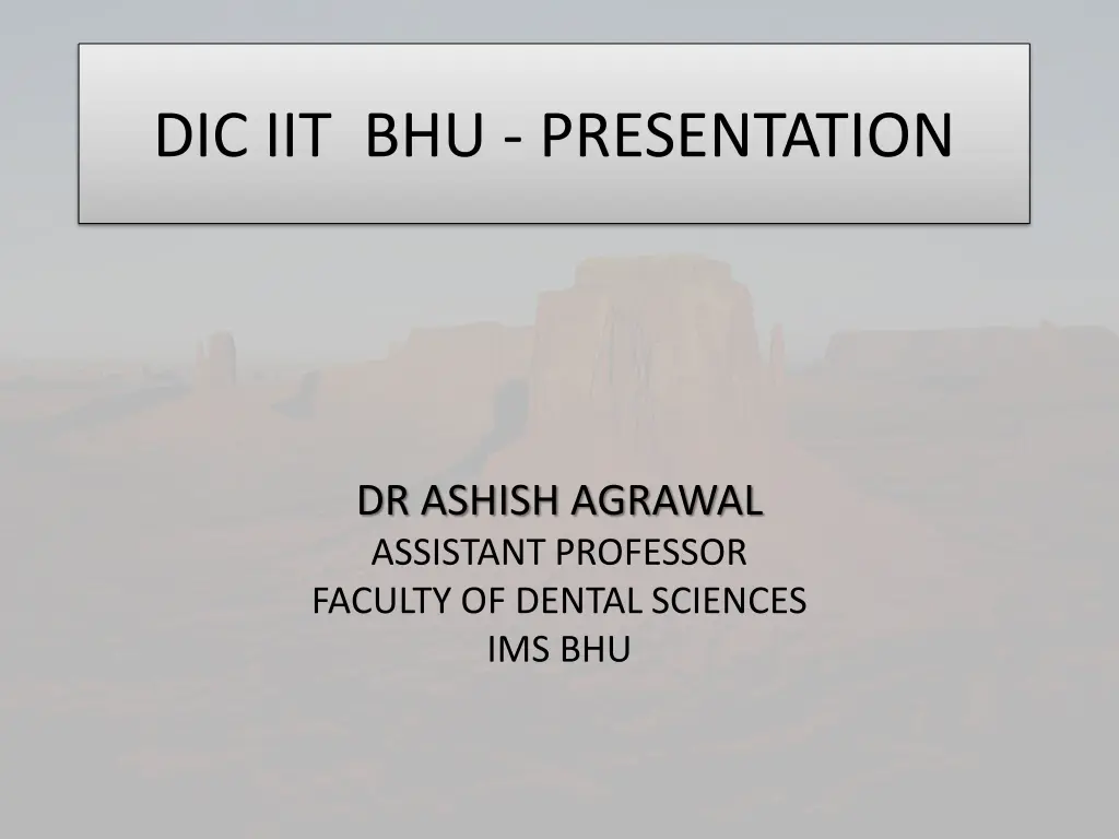 dic iit bhu presentation n.w