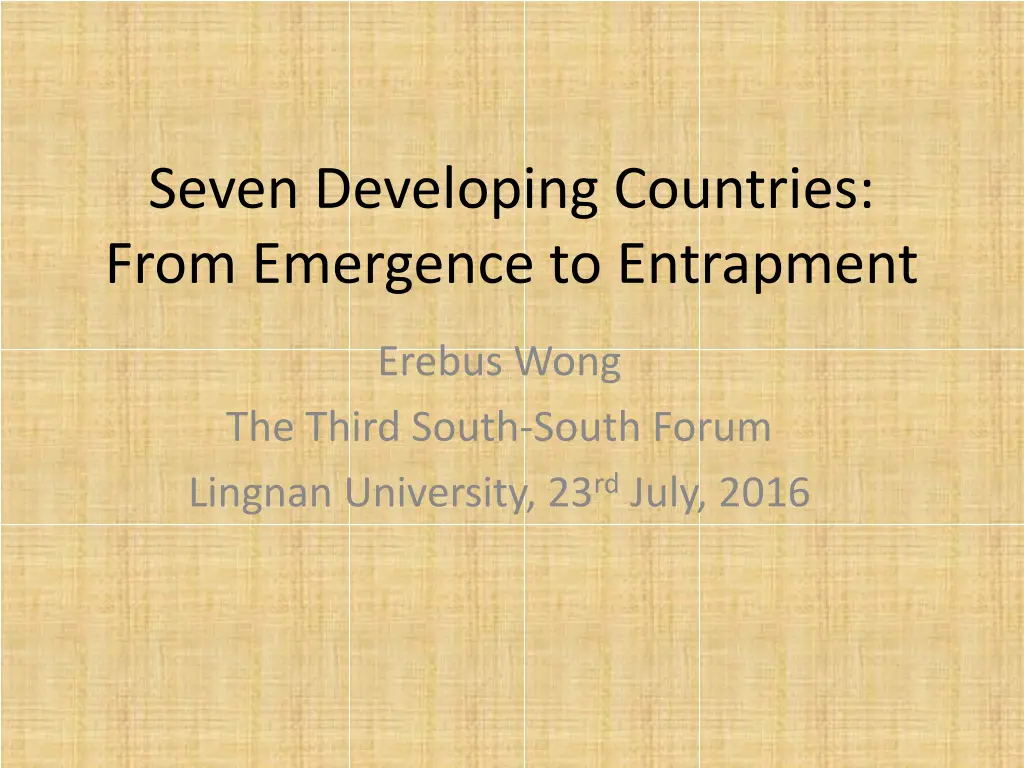 seven developing countries from emergence n.w