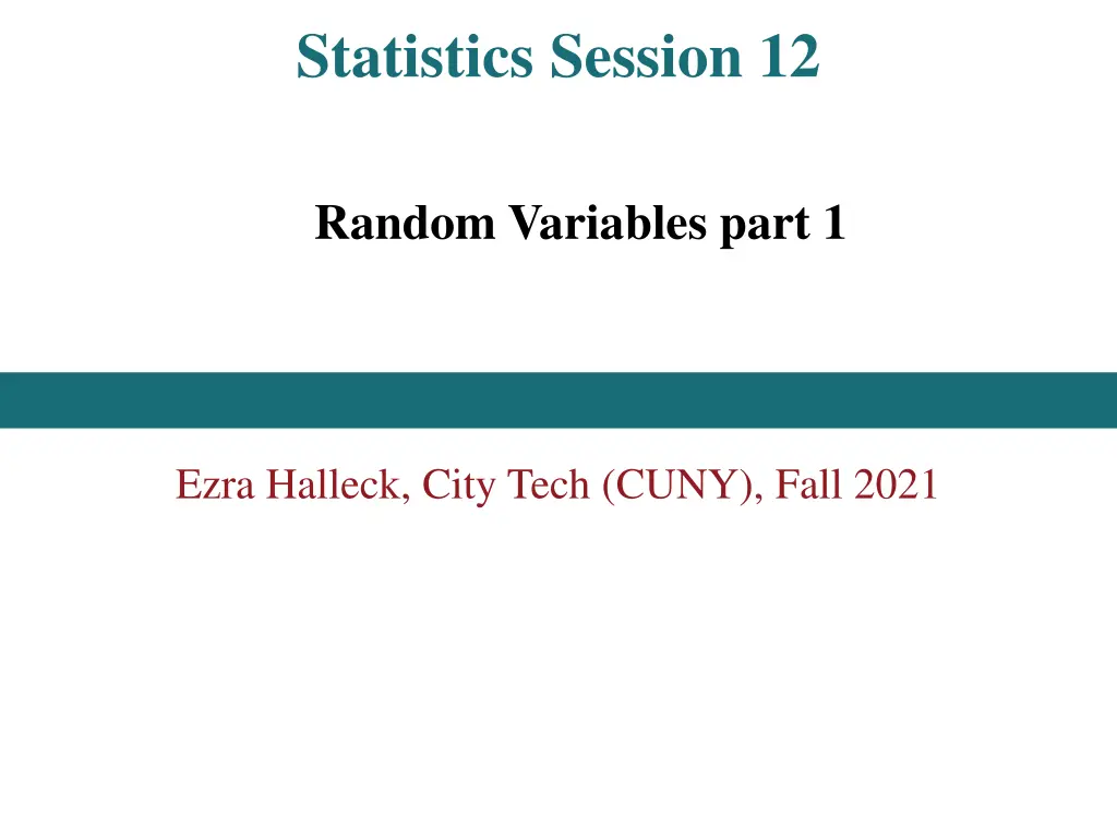 statistics session 12 n.w