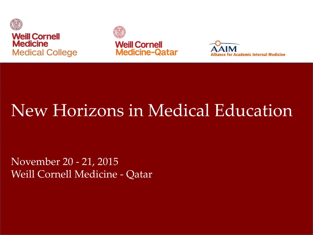 new horizons in medical education n.w