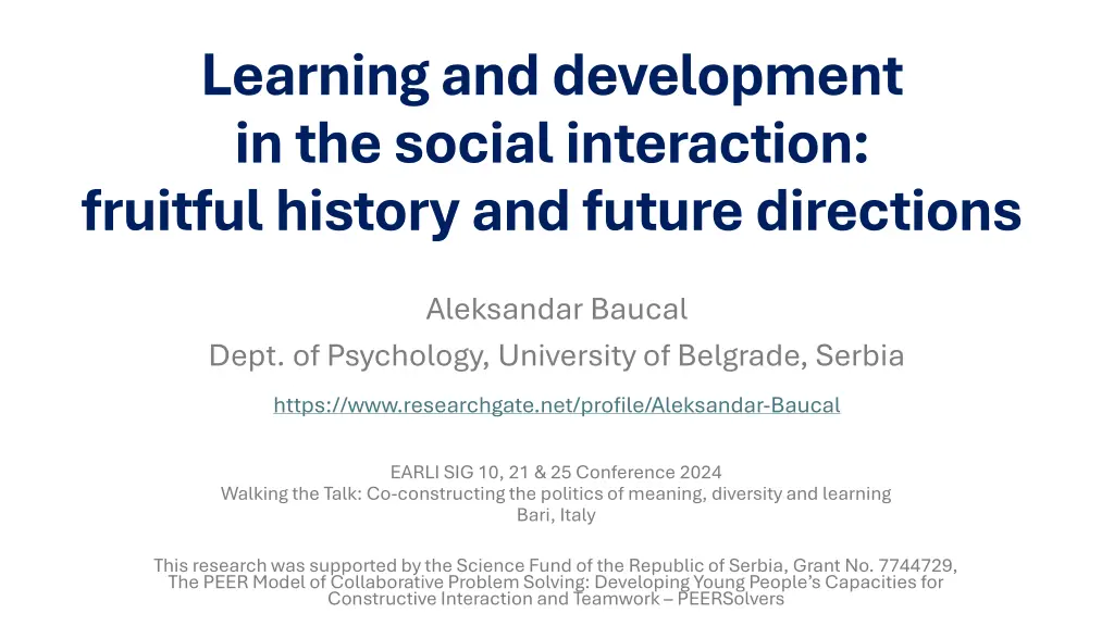 learning and development in the social n.w
