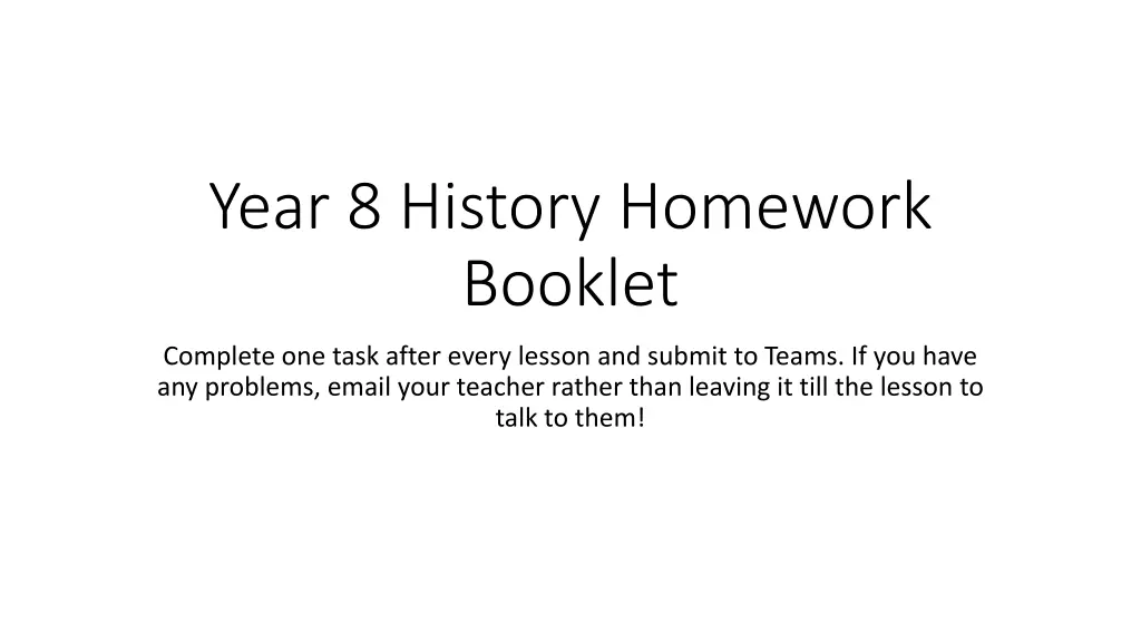 year 8 history homework booklet n.w