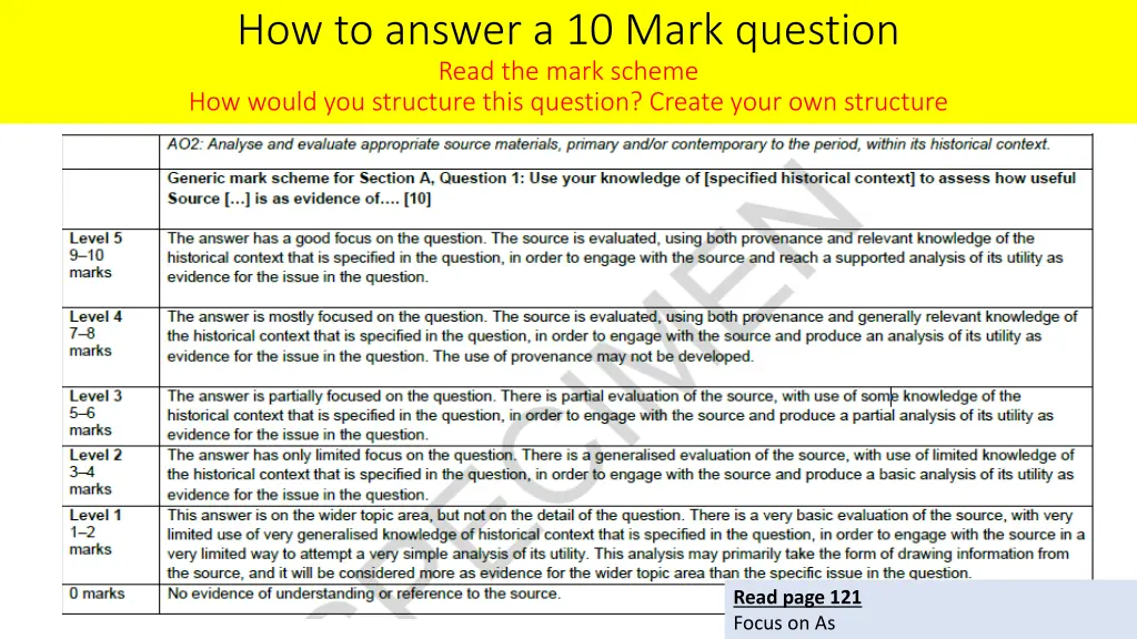 how to answer a 10 mark question read the mark n.w