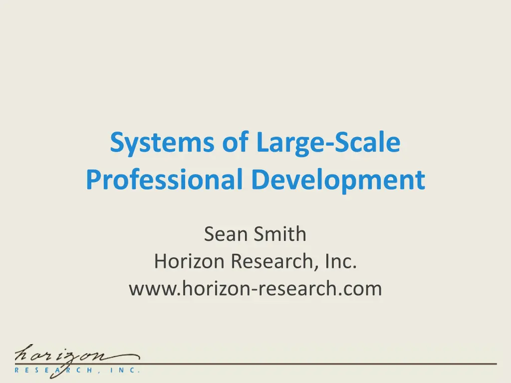 systems of large scale professional development n.w