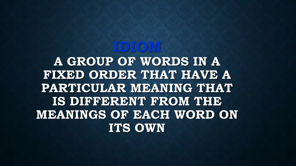 idiom n.w
