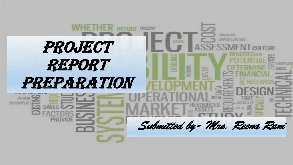 project project report report preparation n.w