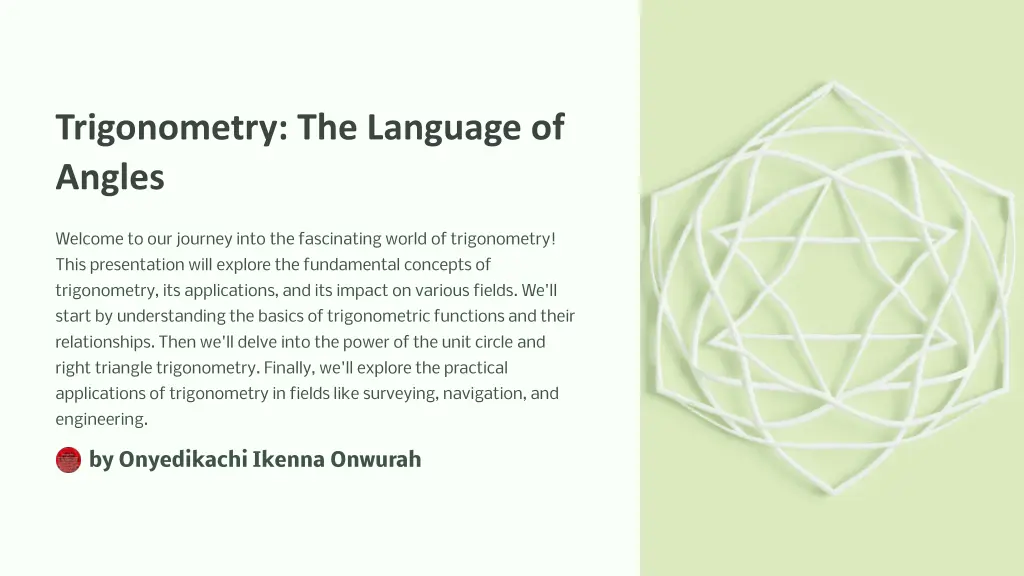 trigonometry the language of angles n.w