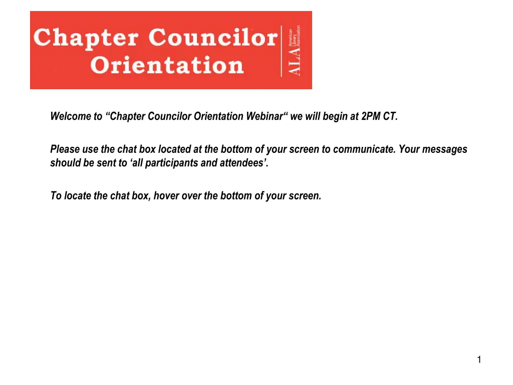 welcome to chapter councilor orientation webinar n.w