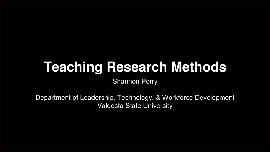 teaching research methods shannon perry n.w