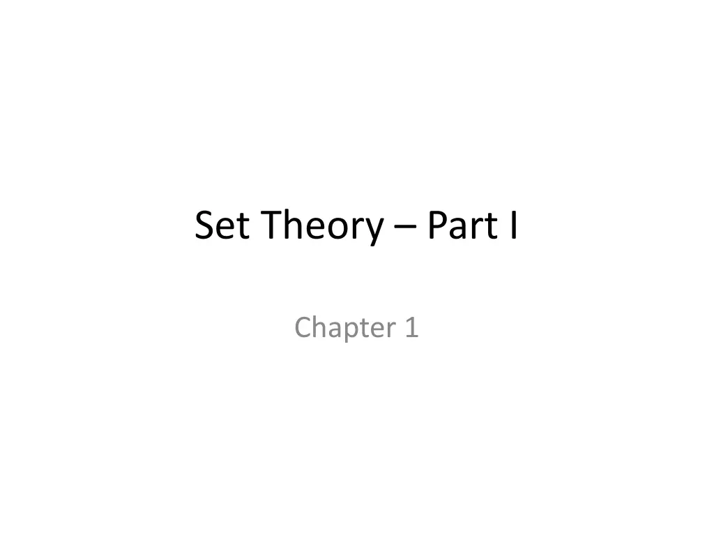 set theory part i n.w