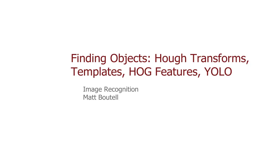 finding objects hough transforms templates n.w