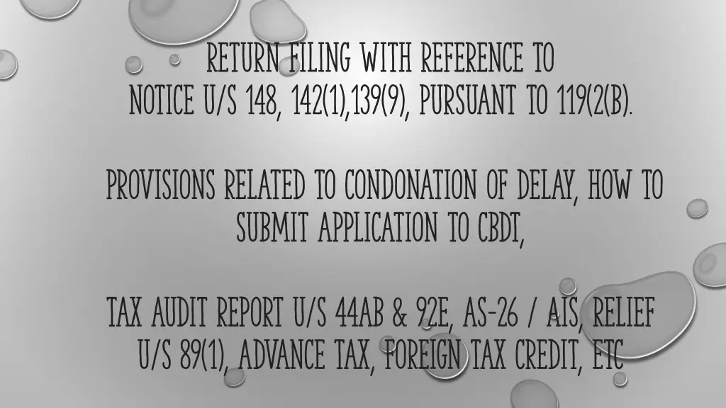 return filing with reference to notice n.w