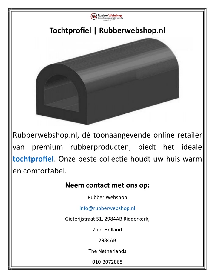 tochtprofiel rubberwebshop nl n.w
