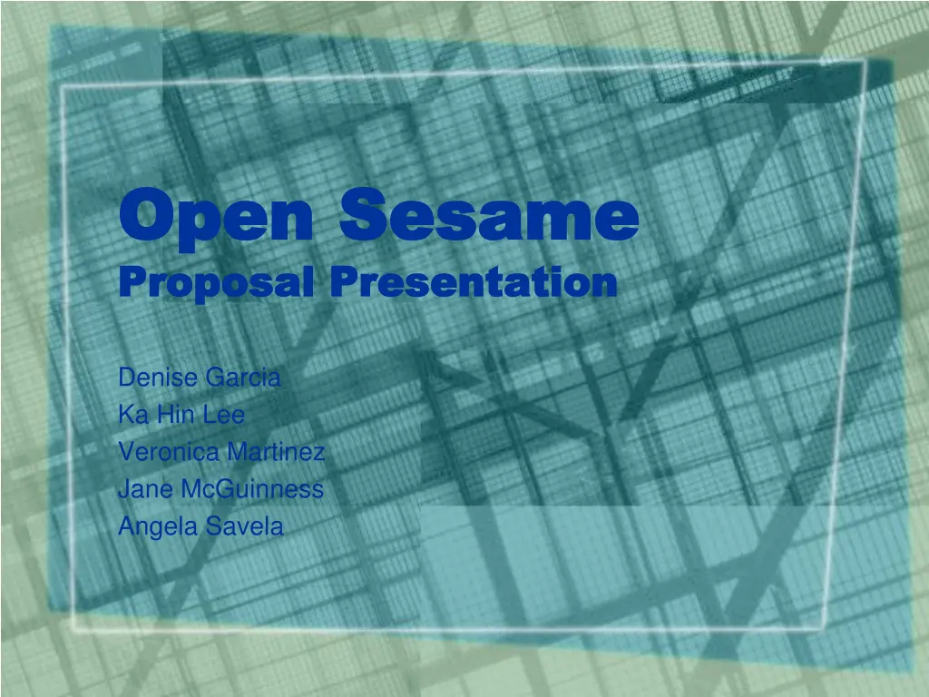 open sesame open sesame proposal presentation n.w