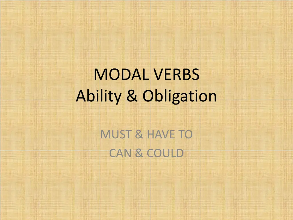 modal verbs ability obligation n.w