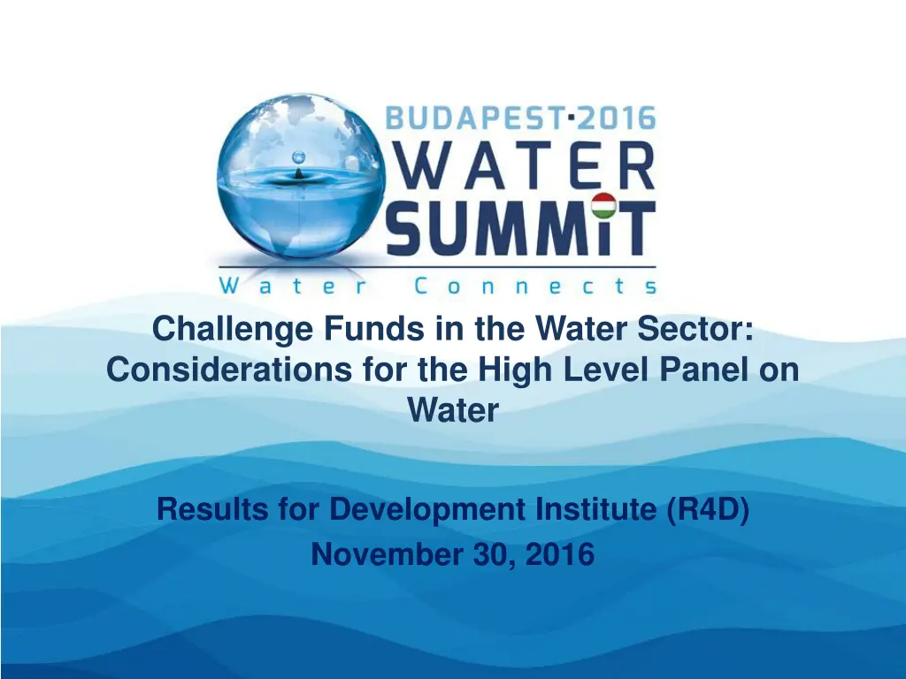 challenge funds in the water sector n.w