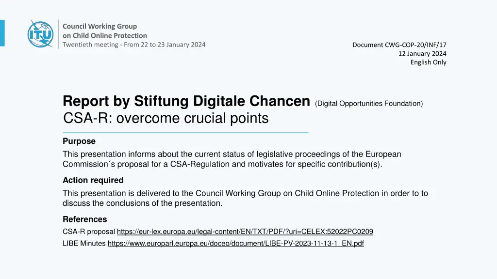 council working group on child online protection n.w