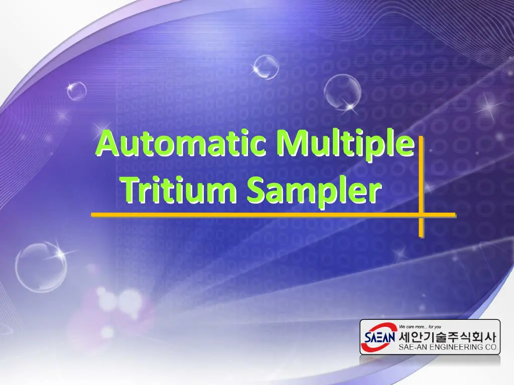 automatic multiple tritium sampler n.w