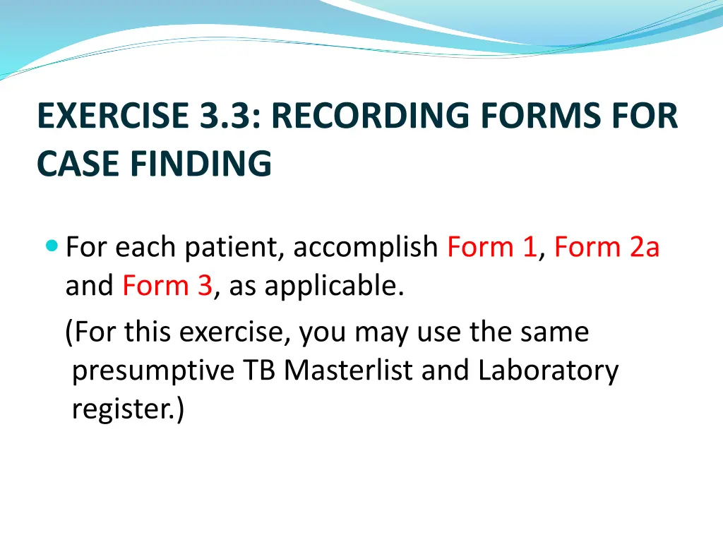 exercise 3 3 recording forms for case finding n.w