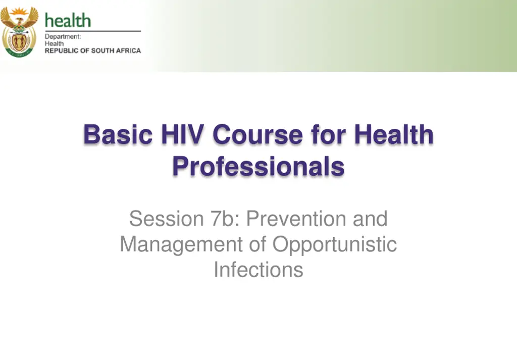basic hiv course for health professionals n.w