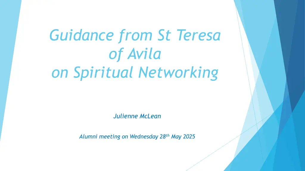 guidance from st teresa of avila on spiritual n.w