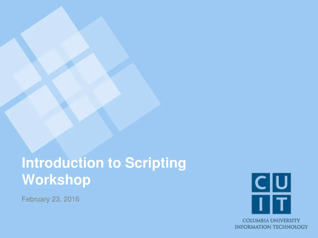 introduction to scripting workshop n.w