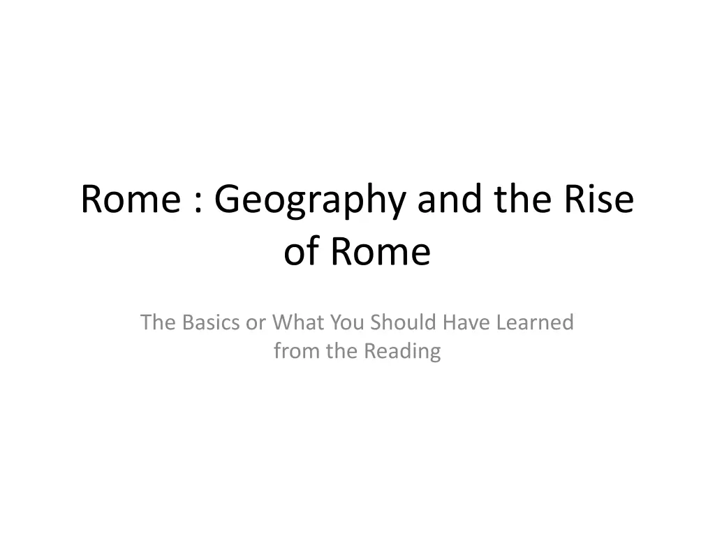 rome geography and the rise of rome n.w