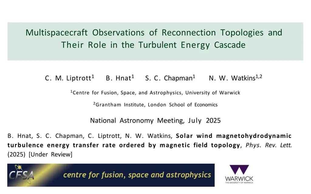 multispacecraft observations of reconnection n.w