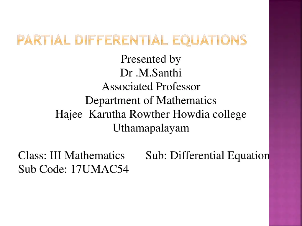 partial differential equations presented n.w