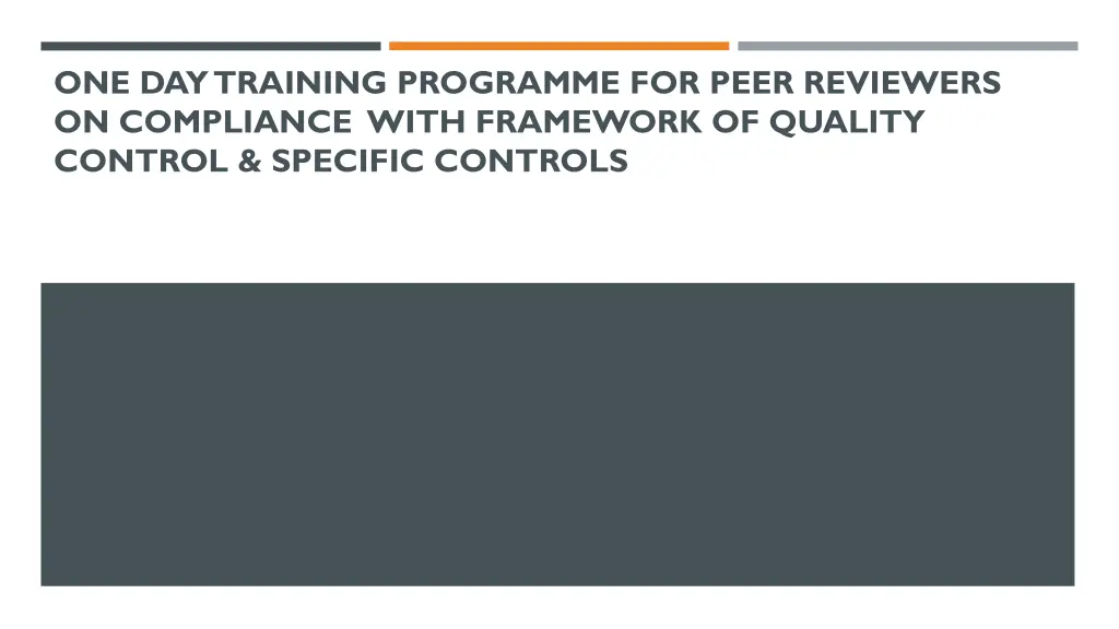 one day training programme for peer reviewers n.w