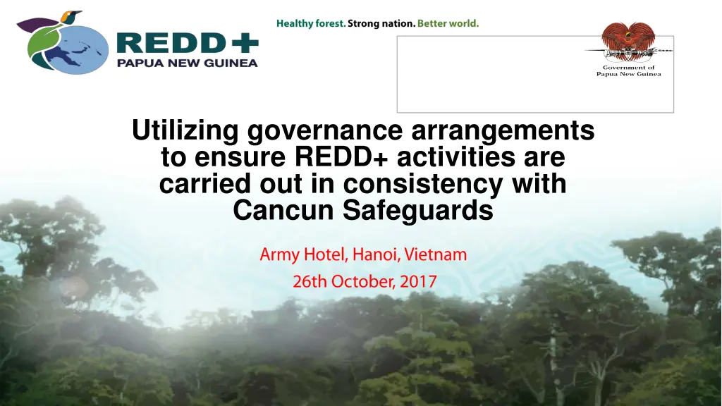 utilizing governance arrangements to ensure redd n.w