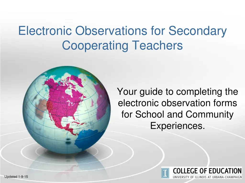 electronic observations for secondary cooperating n.w
