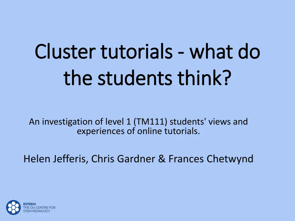 cluster tutorials cluster tutorials what n.w