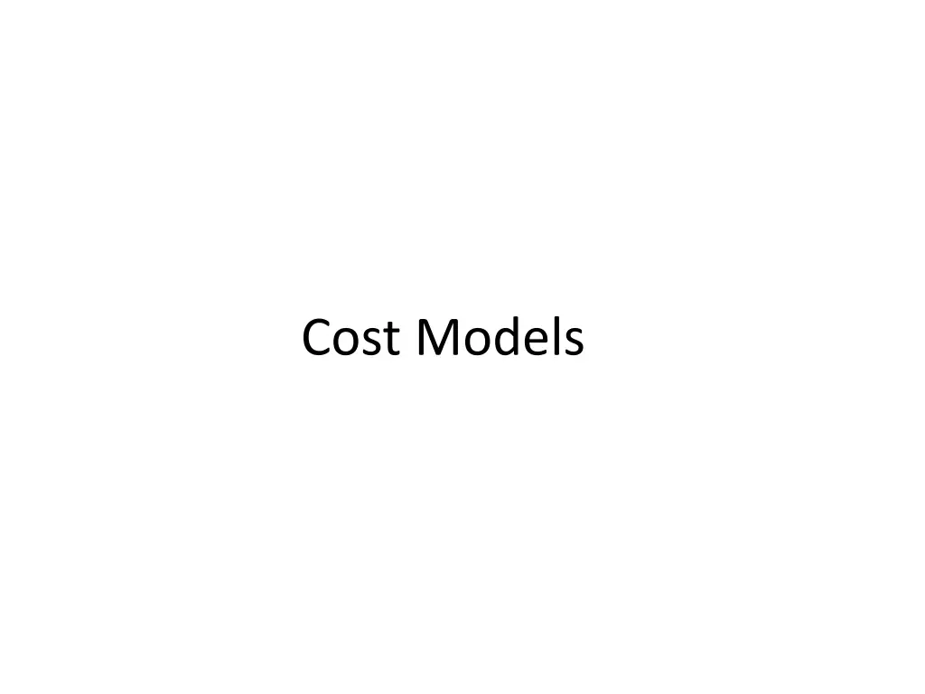 cost models n.w