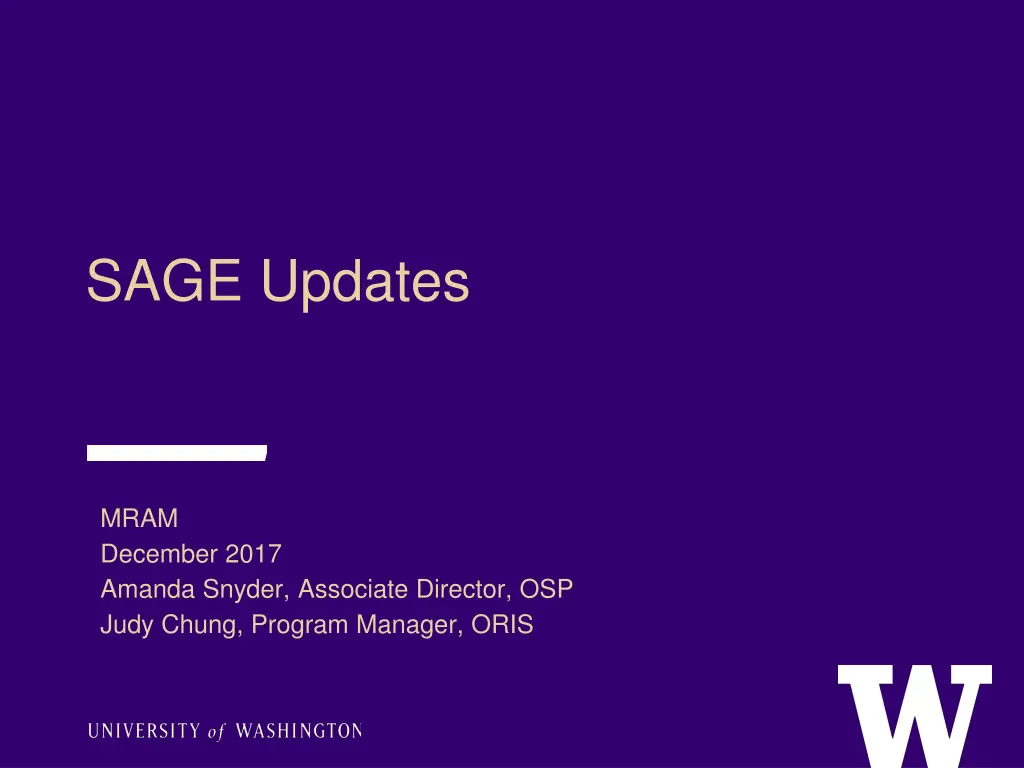 sage updates n.w