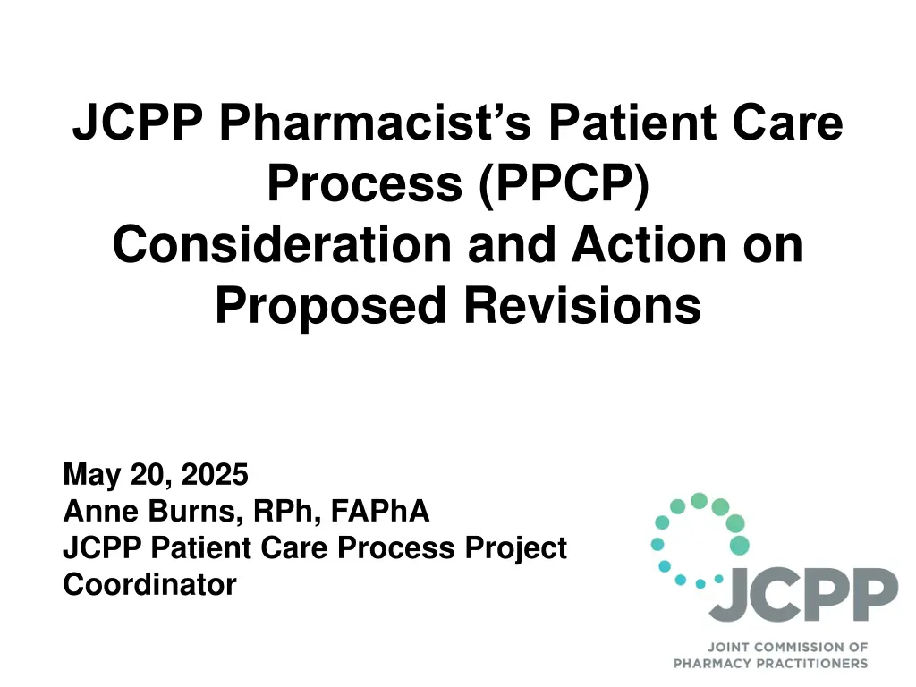 jcpp pharmacist s patient care process ppcp n.w