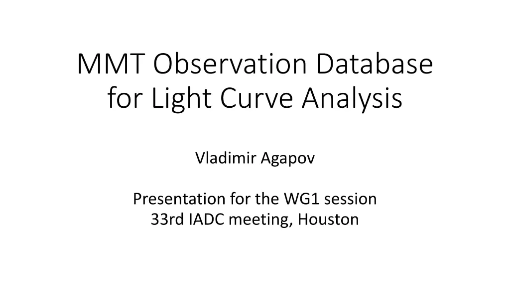 mmt observation database for light curve analysis n.w
