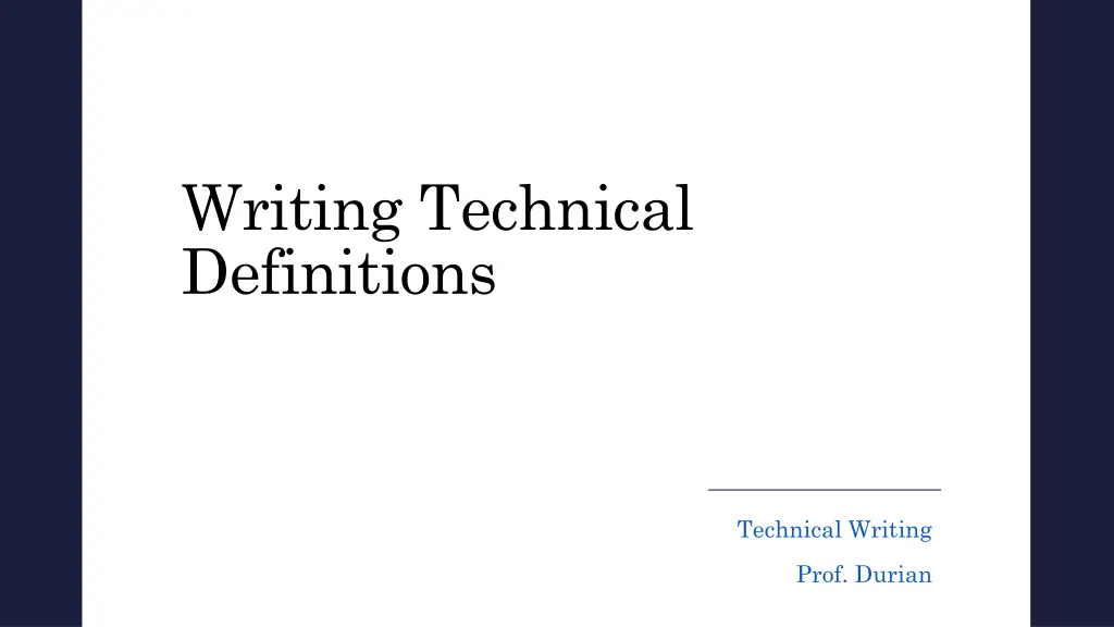 writing technical definitions n.w