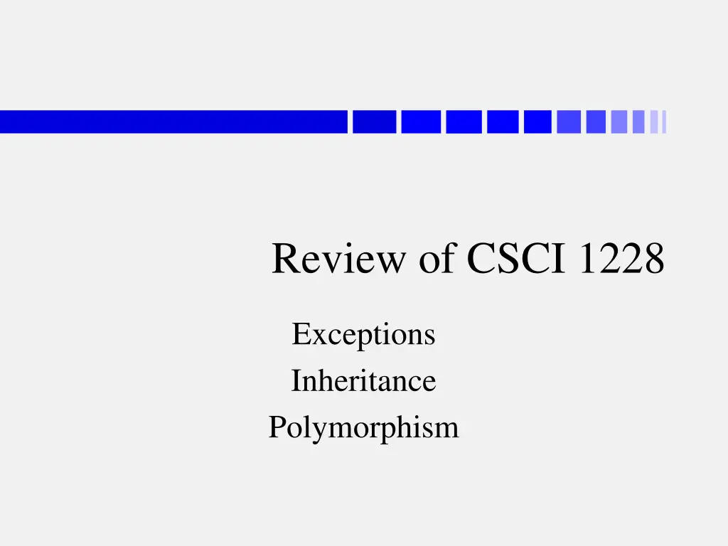 review of csci 1228 n.w