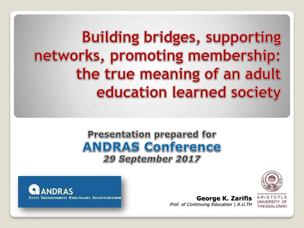 george k zarifis prof of continuing education n.w