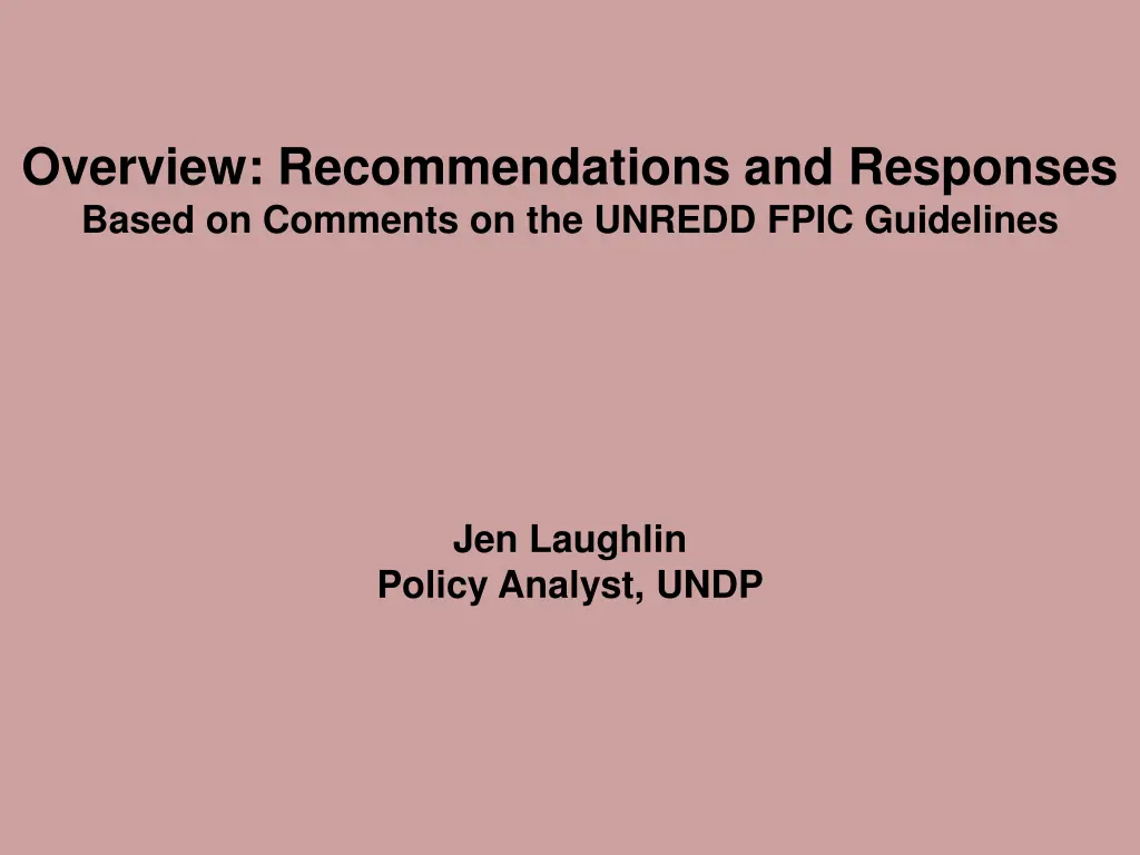 overview recommendations and responses based n.w