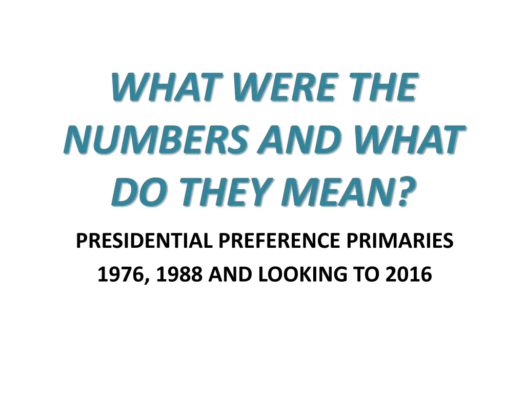 what were the numbers and what do they mean n.w